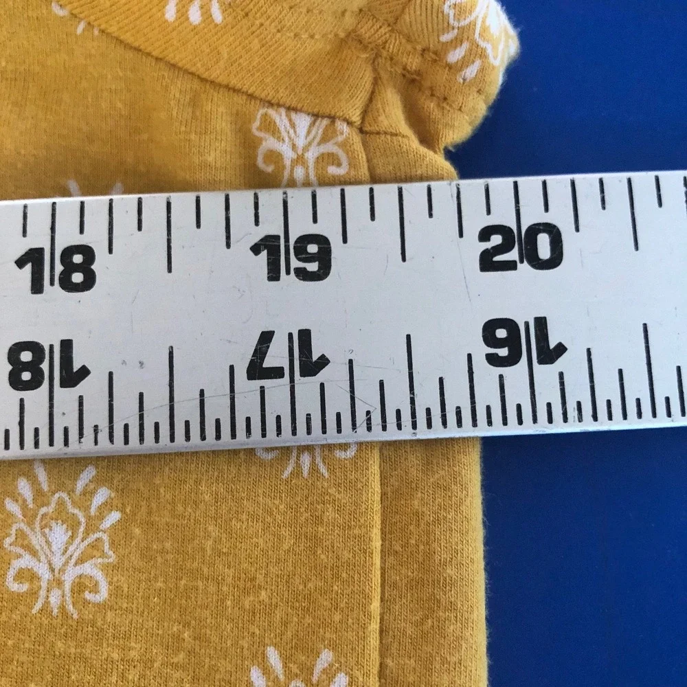 J Jill Mustard Yellow Paisley Pintuck Dress Pocket Stretch Office Artsy Womens M - Picture 9 of 10